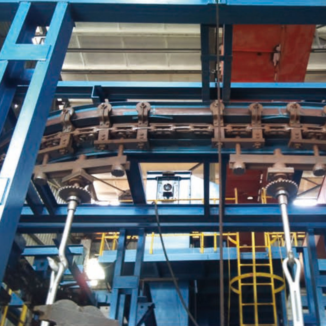 Hanging chain stepping shot blasting machine3